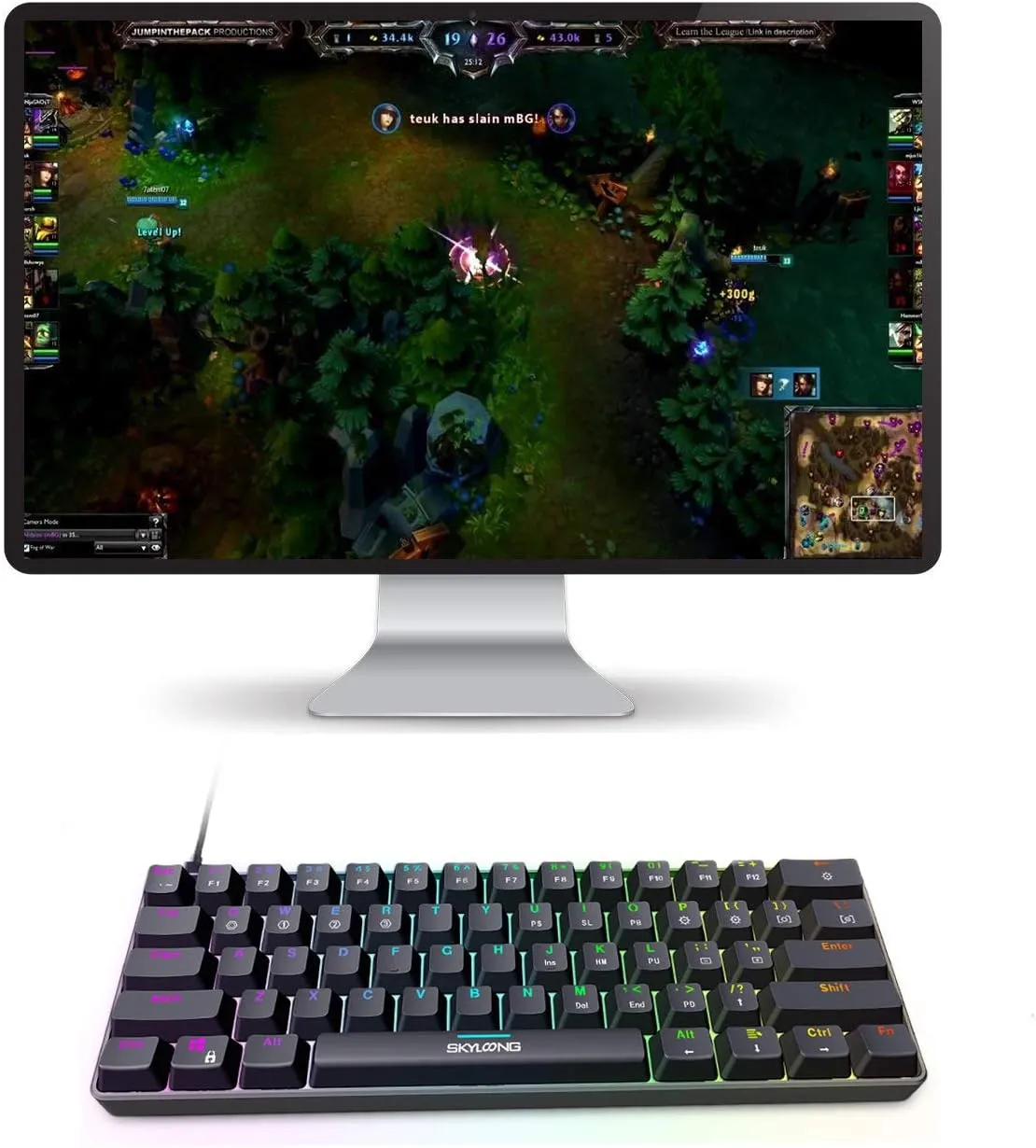 SKYLOONG 60% Mechanical Keyboard,Full Keys Programmable,RGB Portable Small Compact Waterproof Gaming Keyboard 61 Keys Gateron Blue Switchs Hot Swappable Keyboard for PC Mac Laptop Computer