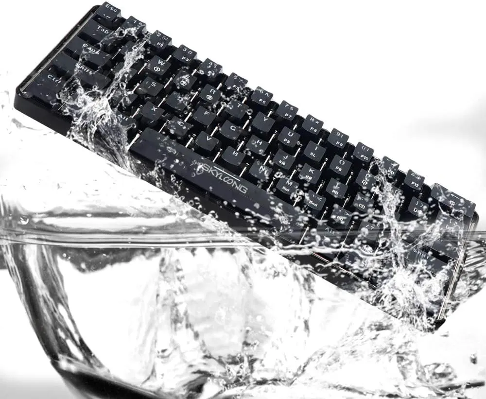 SKYLOONG 60% Mechanical Keyboard,Full Keys Programmable,RGB Portable Small Compact Waterproof Gaming Keyboard 61 Keys Gateron Blue Switchs Hot Swappable Keyboard for PC Mac Laptop Computer
