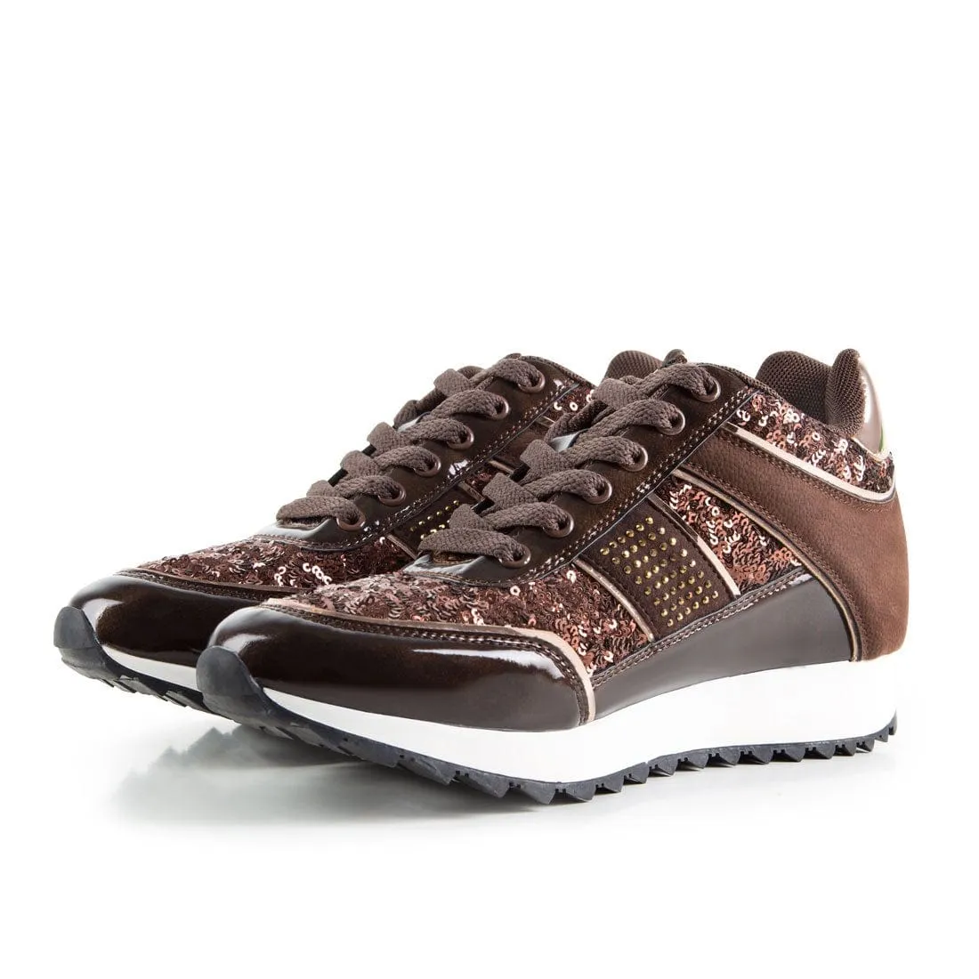 Sneakers Rockslide Sequins Brown