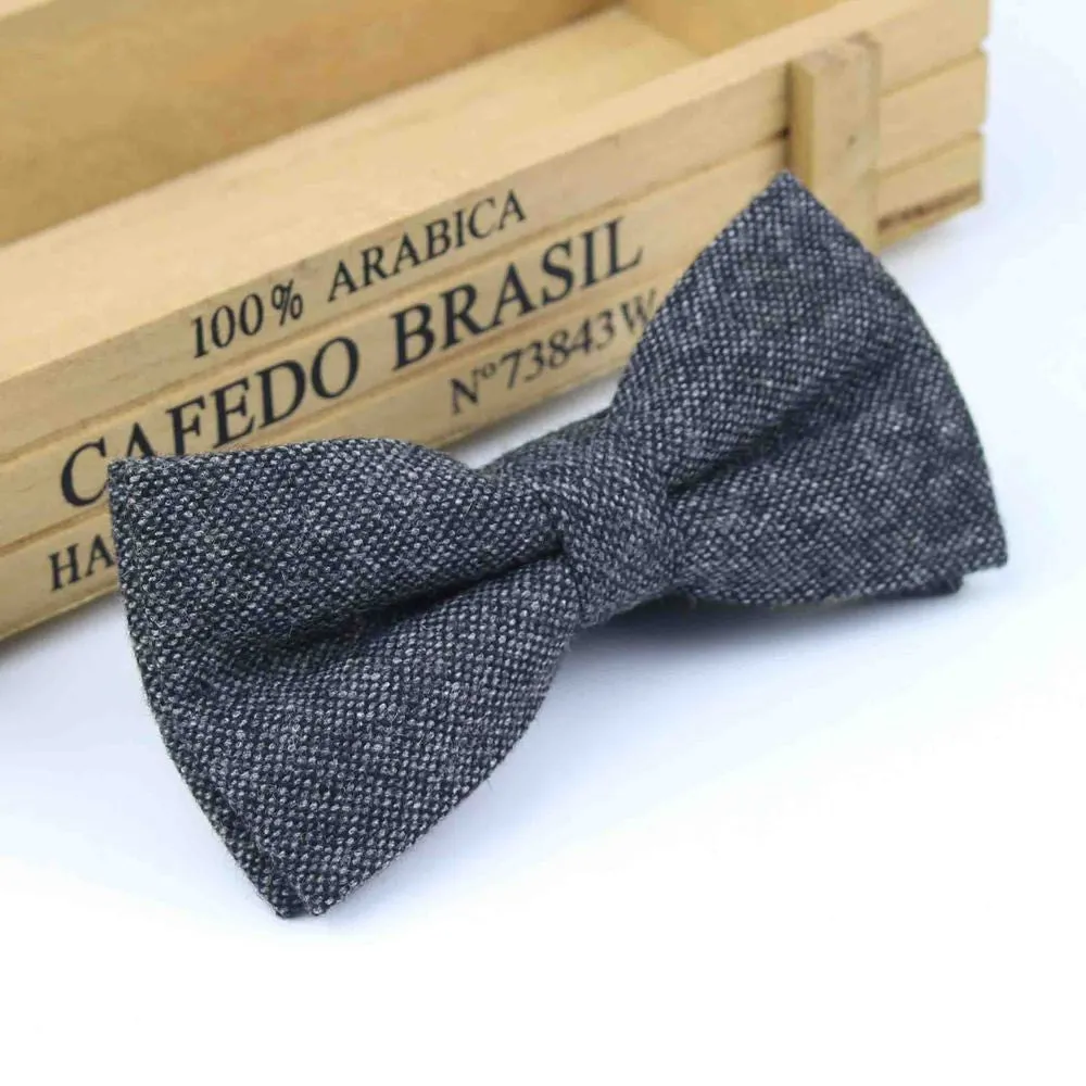 Superior Classical Formal Wool Cotton Bow Tie Gravata Multiple Colors Houndstooth Pattern Necktie Mens Luxury Tie Tweed Bowtie