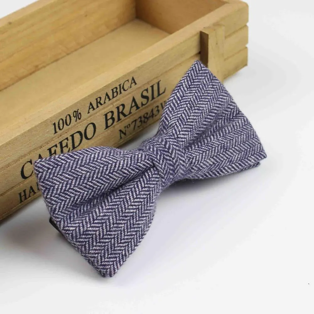 Superior Classical Formal Wool Cotton Bow Tie Gravata Multiple Colors Houndstooth Pattern Necktie Mens Luxury Tie Tweed Bowtie
