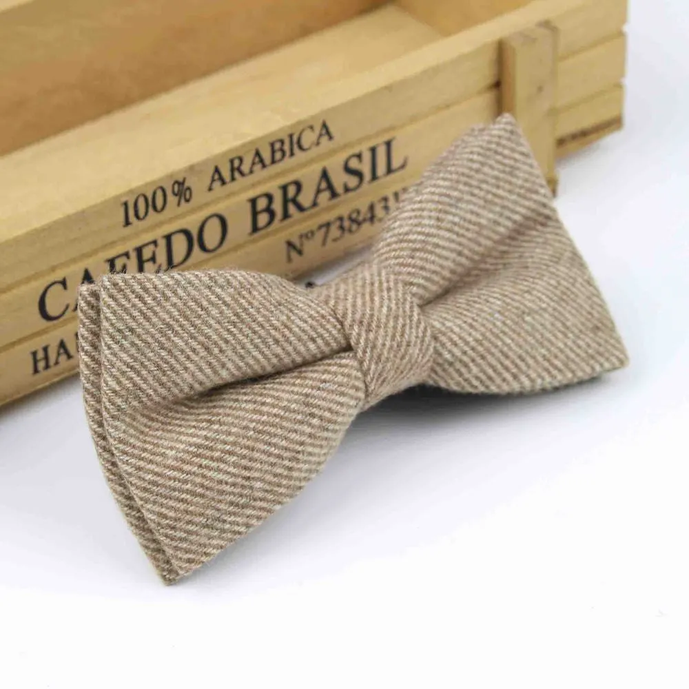 Superior Classical Formal Wool Cotton Bow Tie Gravata Multiple Colors Houndstooth Pattern Necktie Mens Luxury Tie Tweed Bowtie