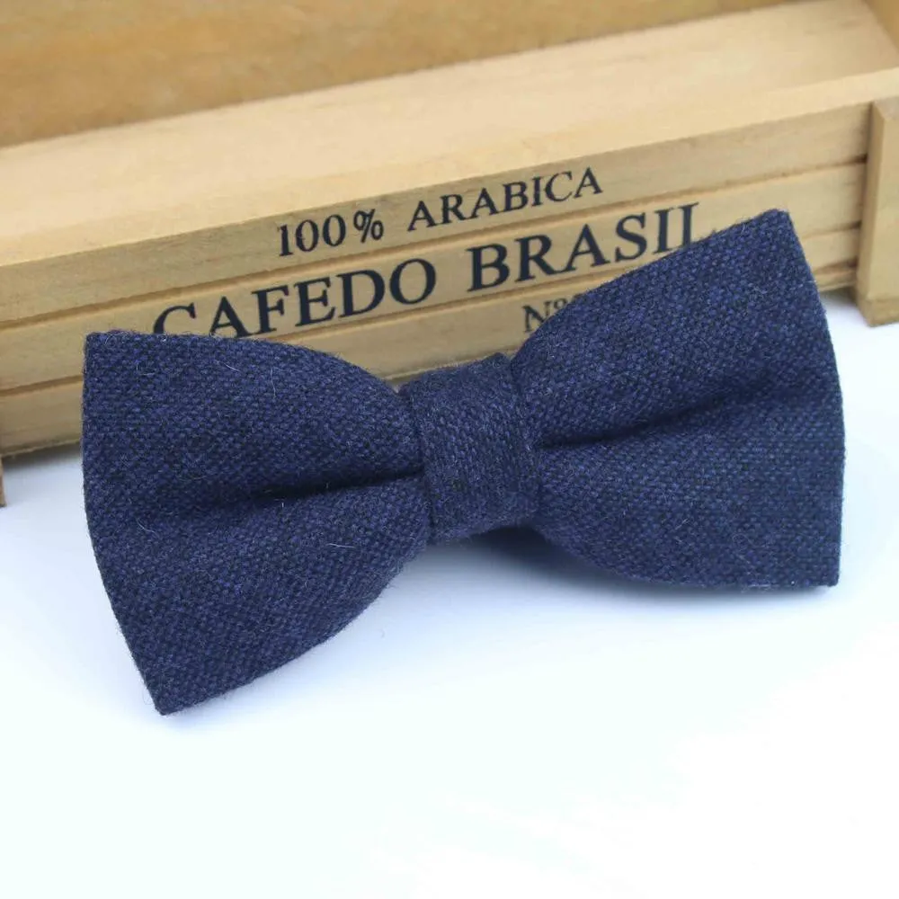 Superior Classical Formal Wool Cotton Bow Tie Gravata Multiple Colors Houndstooth Pattern Necktie Mens Luxury Tie Tweed Bowtie