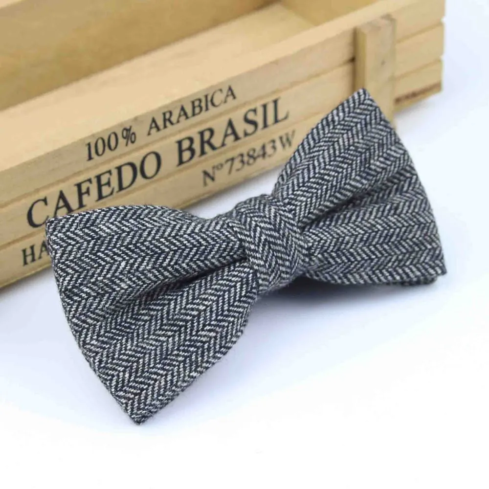 Superior Classical Formal Wool Cotton Bow Tie Gravata Multiple Colors Houndstooth Pattern Necktie Mens Luxury Tie Tweed Bowtie
