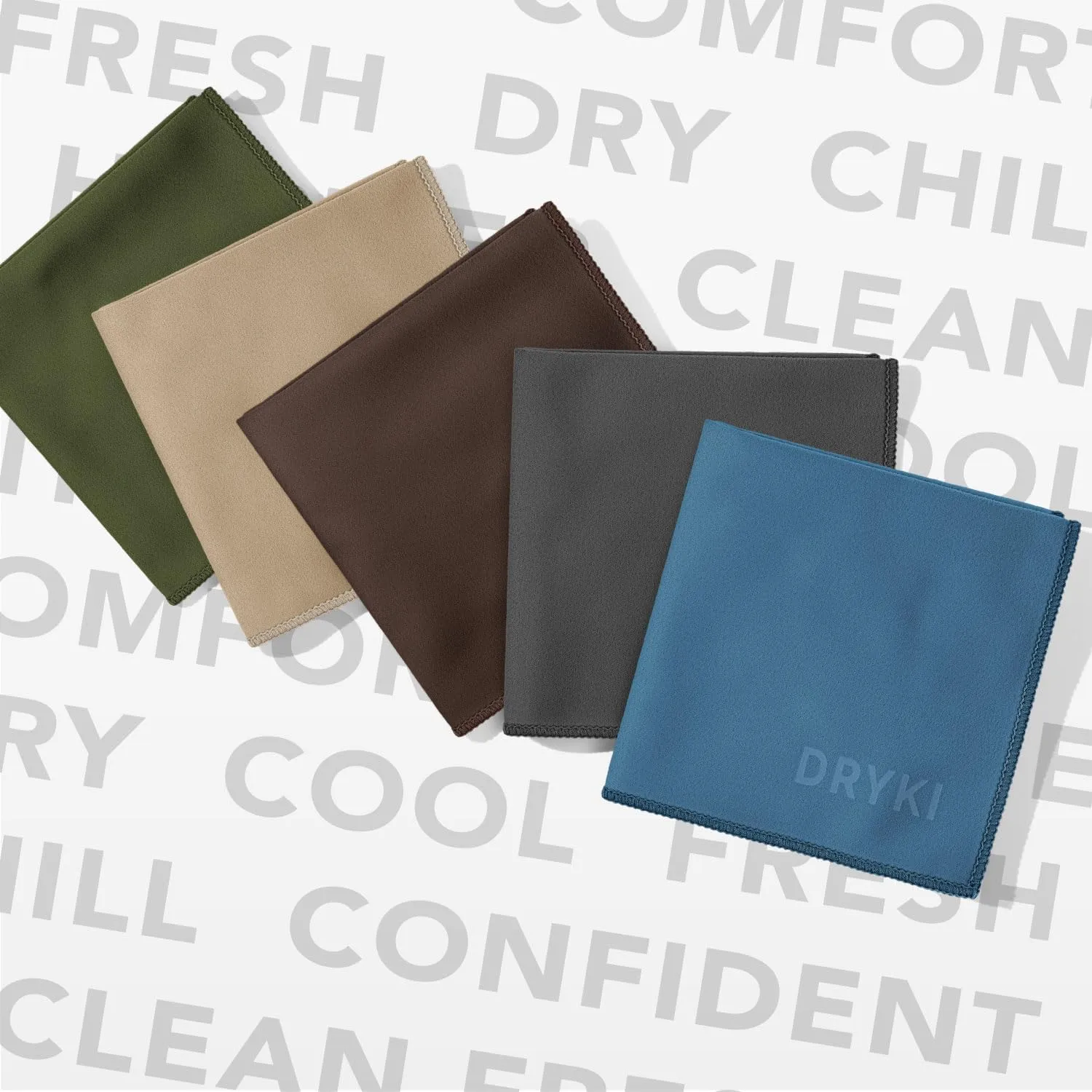 Sweat Absorbing Handkerchiefs - The Original Quick-Dry Microfiber Sweat Rags & Towels for Face, Hands, & Body - Perfect for Gym, Sports, and Work (Forest: 5 Pack)