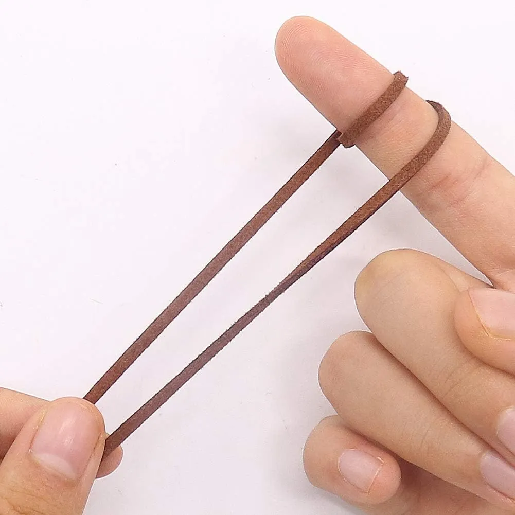 Tenn Well Leather String, 100 Yards 2.6mm Flat Suede Cord, Faux Leather Cord for Jewelry Making, Necklaces, Bracelets, Dream Catchers and DIY Crafts (Brown)