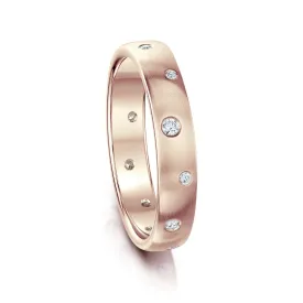 Traditional 12-diamond 4mm Constellation Ring in 9ct Rose Gold