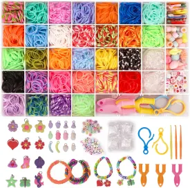 UUEMB 3000  Rubber Band Bracelet Kit, Colorful Loom Bracelet Making Kit with Storage Box, DIY Art Craft Set with Charms Beads for Beginners Birthday Christmas Parties Gift