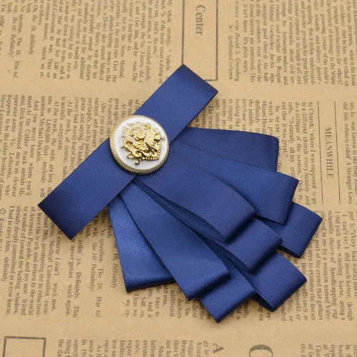 Vintage Style Black Ribbon Wedding Men Pre Tied Velvet Bow Tie Brooch Pin Clip Fashion Accessories