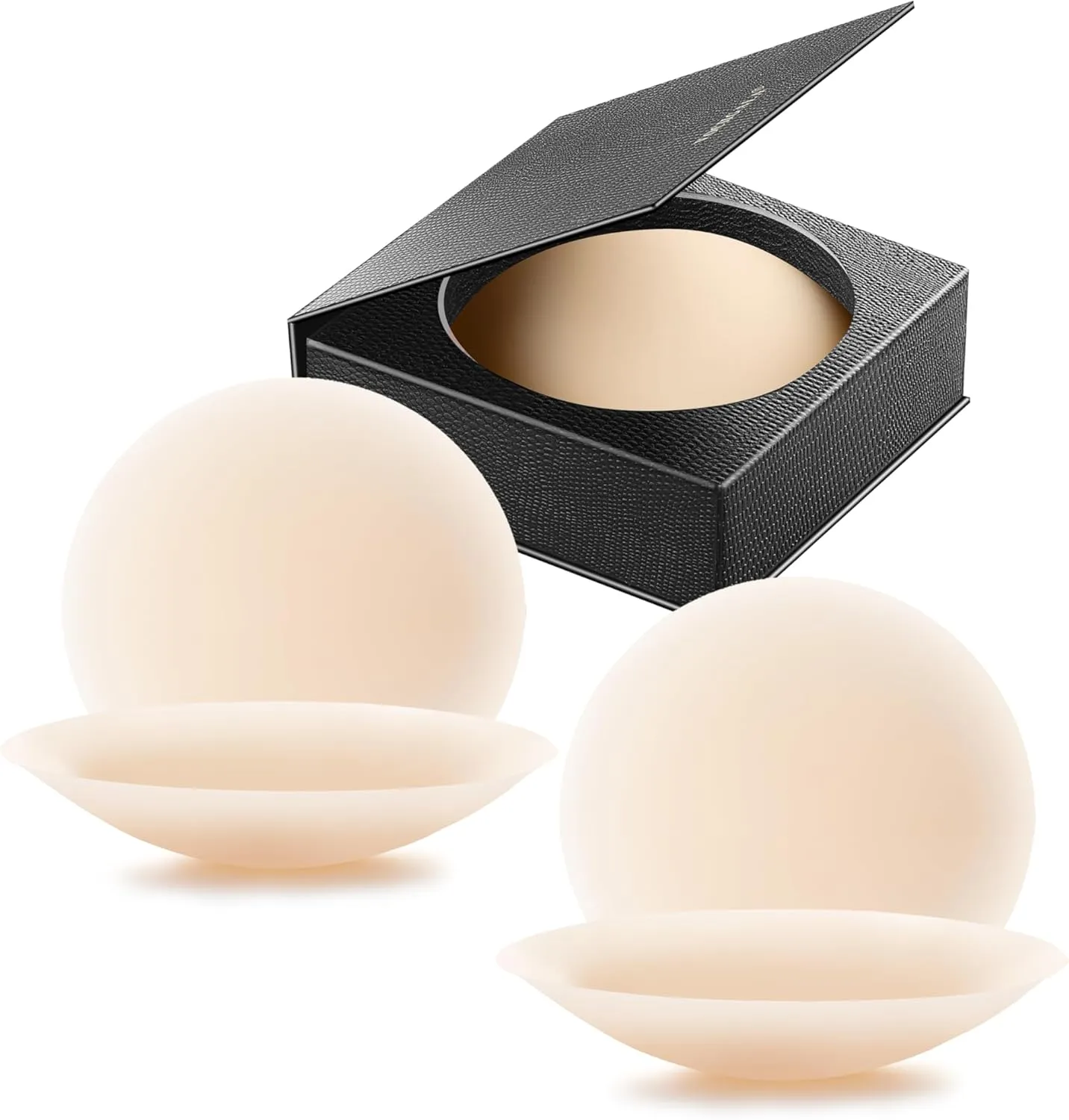 VOCH GALA Nipple Covers 2 Pairs-Seamless and Sheer Adhesive Silicone Nipple Pasties for Women Reusable, Sticky Breast Petals