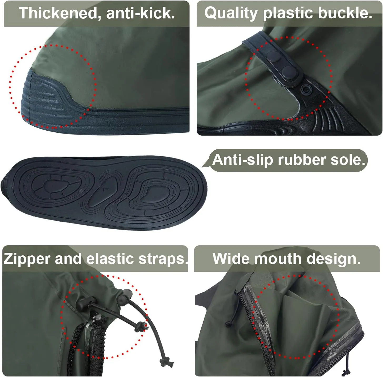 Waterproof Rain Shoe Covers for Men and Women
