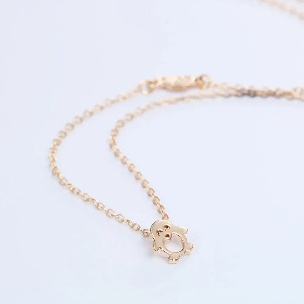 Winter Women Pendant Necklace Penguin and Igloo Silver Gold Penguin Necklace For Girl Gift Vintage Handmade Jewelry