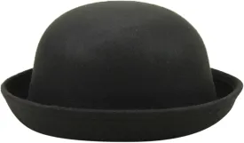 Women 1920s Vintage Cloche-Fedora-Hat Womens Winter Rolled Church Cloche Bucket Bowler Hats with Flower