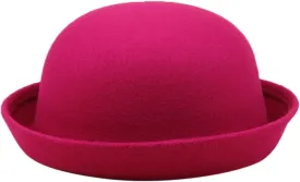 Women 1920s Vintage Cloche-Fedora-Hat Womens Winter Rolled Church Cloche Bucket Bowler Hats with Flower