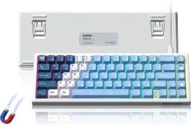 Womier M68 HE V2 Rapid Trigger Keyboard 60% Percent, Hall Effect Snow and Ice Gaming Keyboard, Wired RGB Custom Mechanical Key Board with Magnetic Switch, PBT Keycaps for Mac/Win (Blue/White)