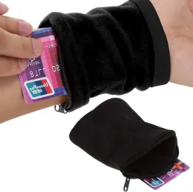 Wristband Wallet, Outdoor Sport Running Jogging Exercise Gym Wrist Band Pouch(Black)